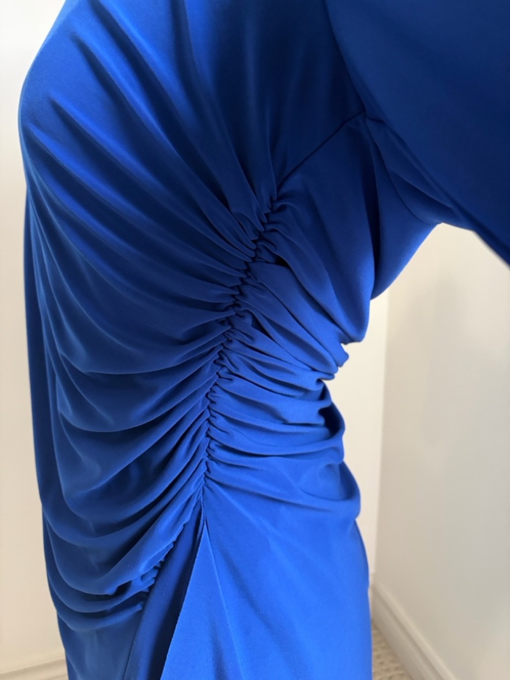 Frank Lyman Design Royal Blue Draped Midi Dress SIZE 16 - Picture 6 of 13